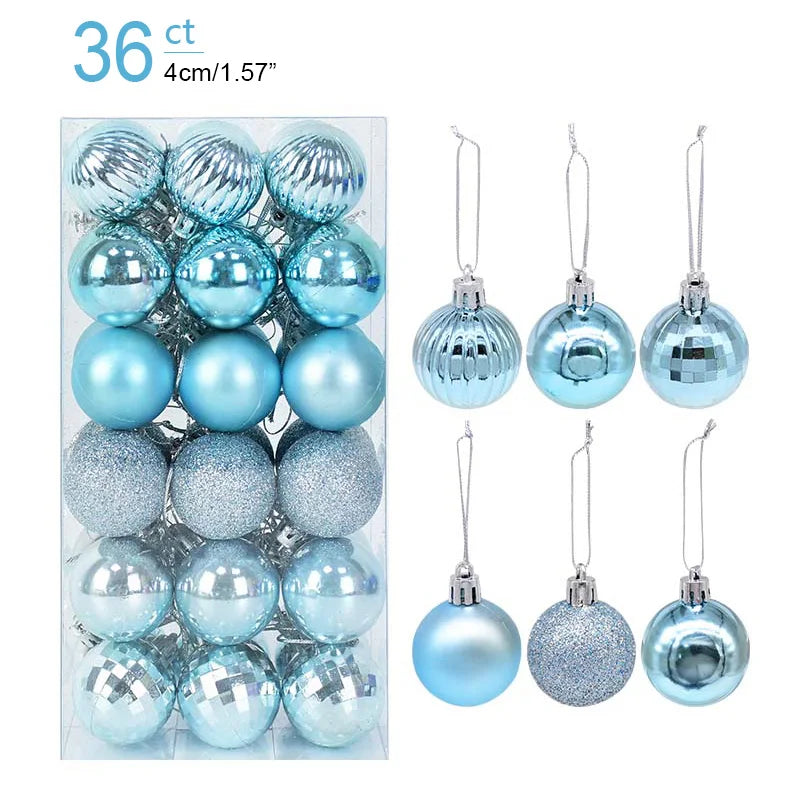 Lot de 36 Mini Boules de Noël