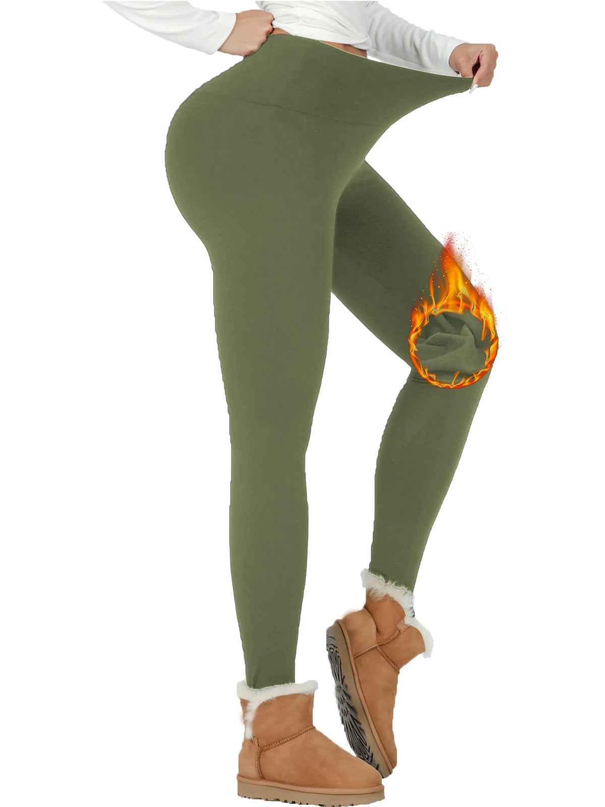 Legging Thermique Femme Taille Haute Doublé Polaire Épais & Doux pour Hiver – 9 Couleurs & 6 Tailles