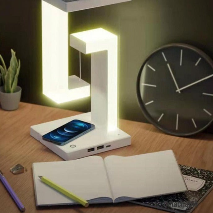 Lampe de chevet suspendue avec chargeur sans-fil intégré
