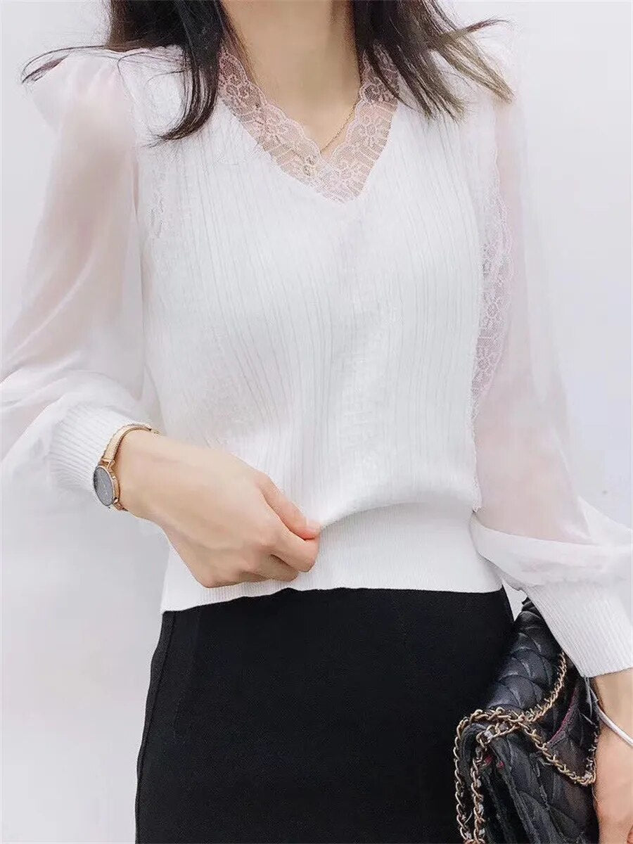 Top à dentelle et effet transparant