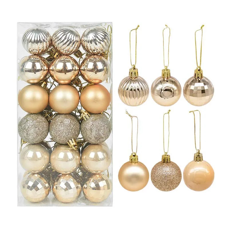 Lot de 36 Mini Boules de Noël