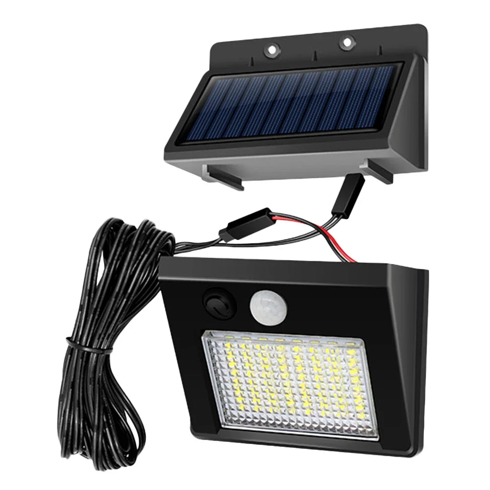 Lampe Murale Solaire 48 LED – Panneau Séparable