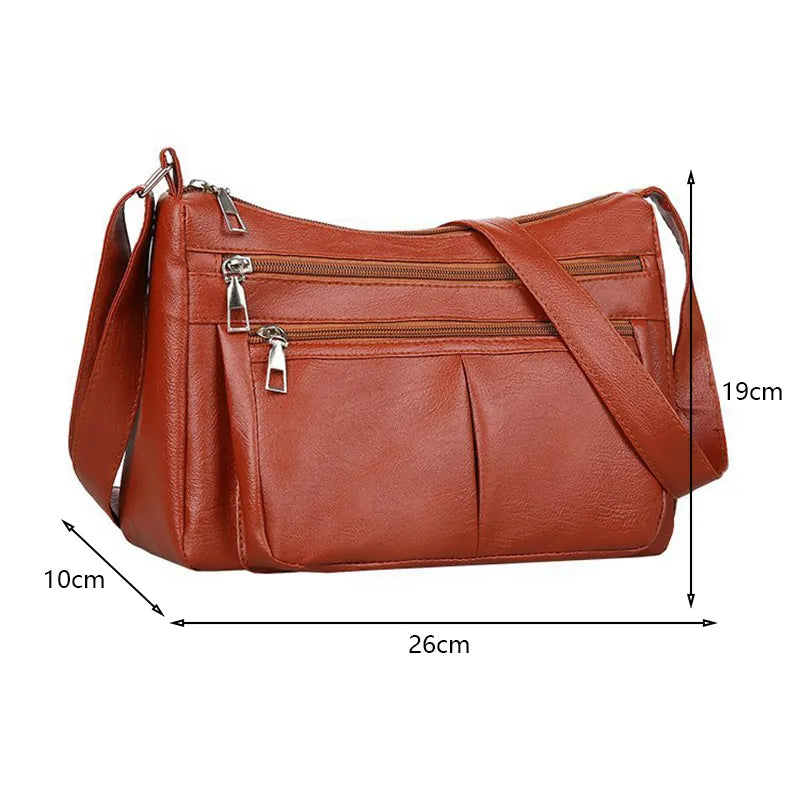 Sac bandoulière en Cuir PU multi-rangement