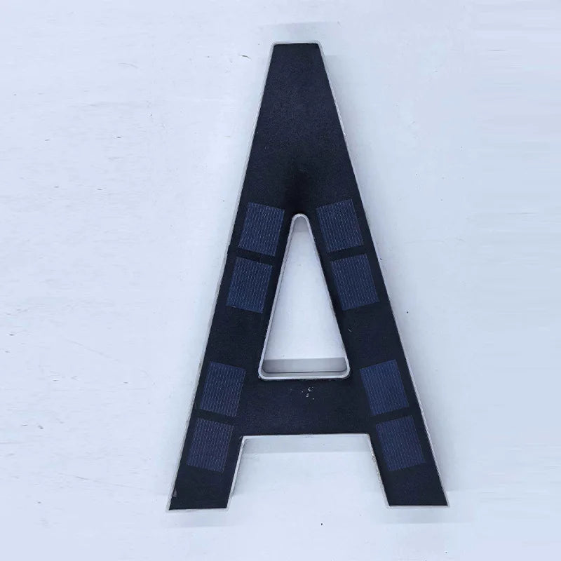 Plaque Numéro de Maison Solaire LED 12CM – Panneau d’Adresse Lumineux Étanche pour Extérieur