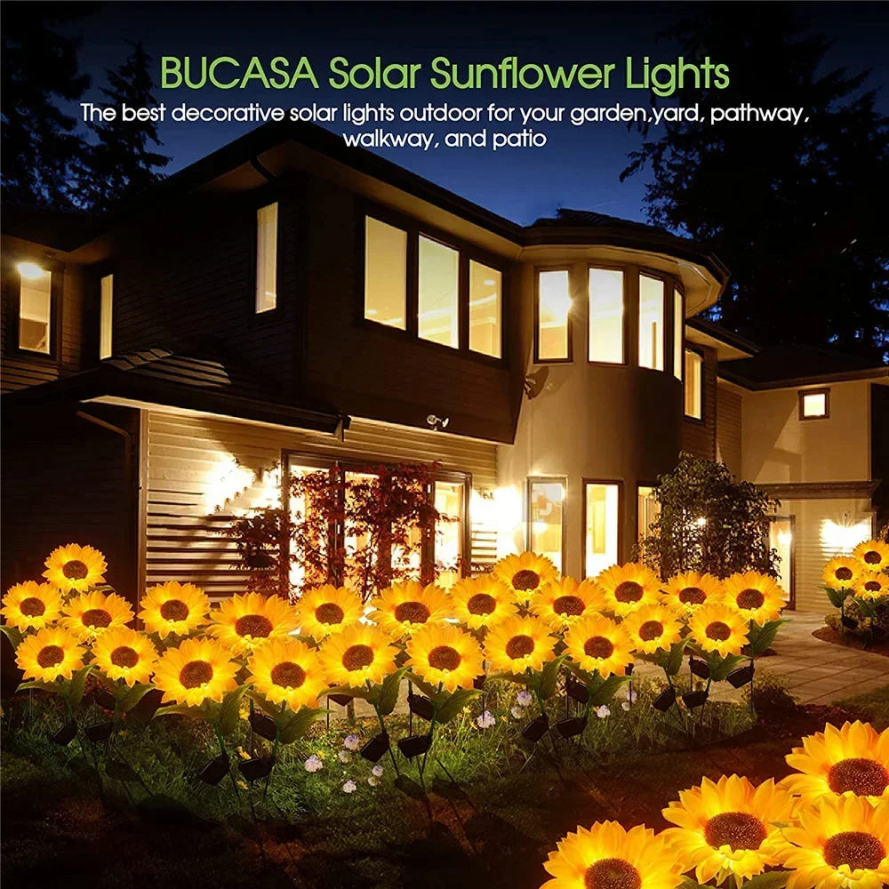 Lampe solaire LED en Tournesol à planter
