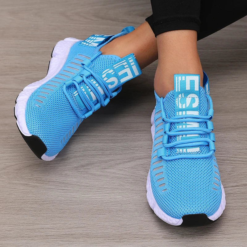 Chaussures de sport femme à plateforme respirantes — confort tendance pour marche et randonnée