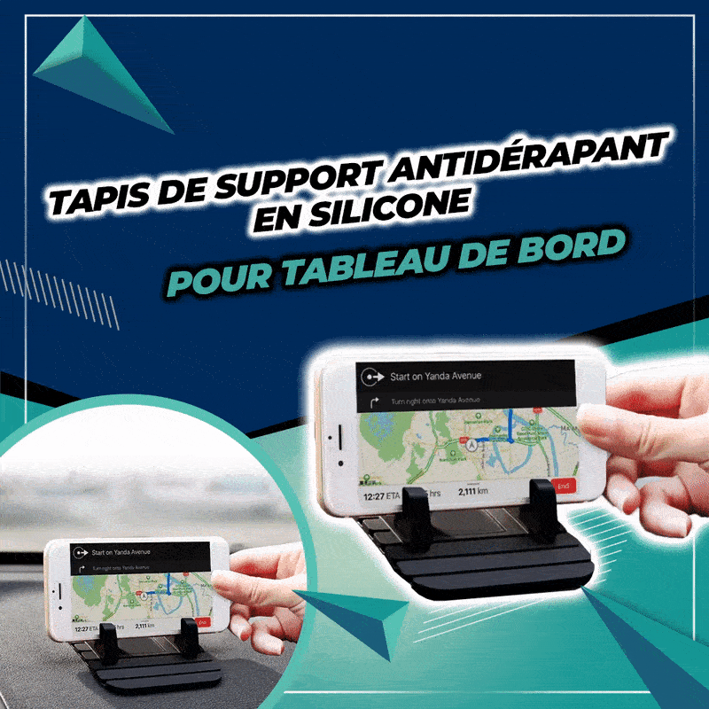Tapis + Support Téléphone Antidérapant Pour Tableau De Bord De