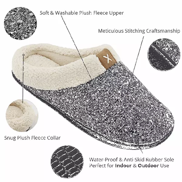 Chaussons d'hiver en mousse à mémoire de forme - DealValley