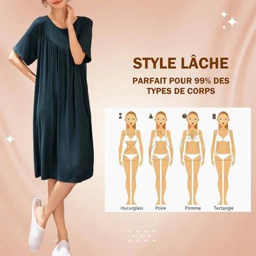 Chemise de nuit ample à manches courtes super douce et confortable - DealValley