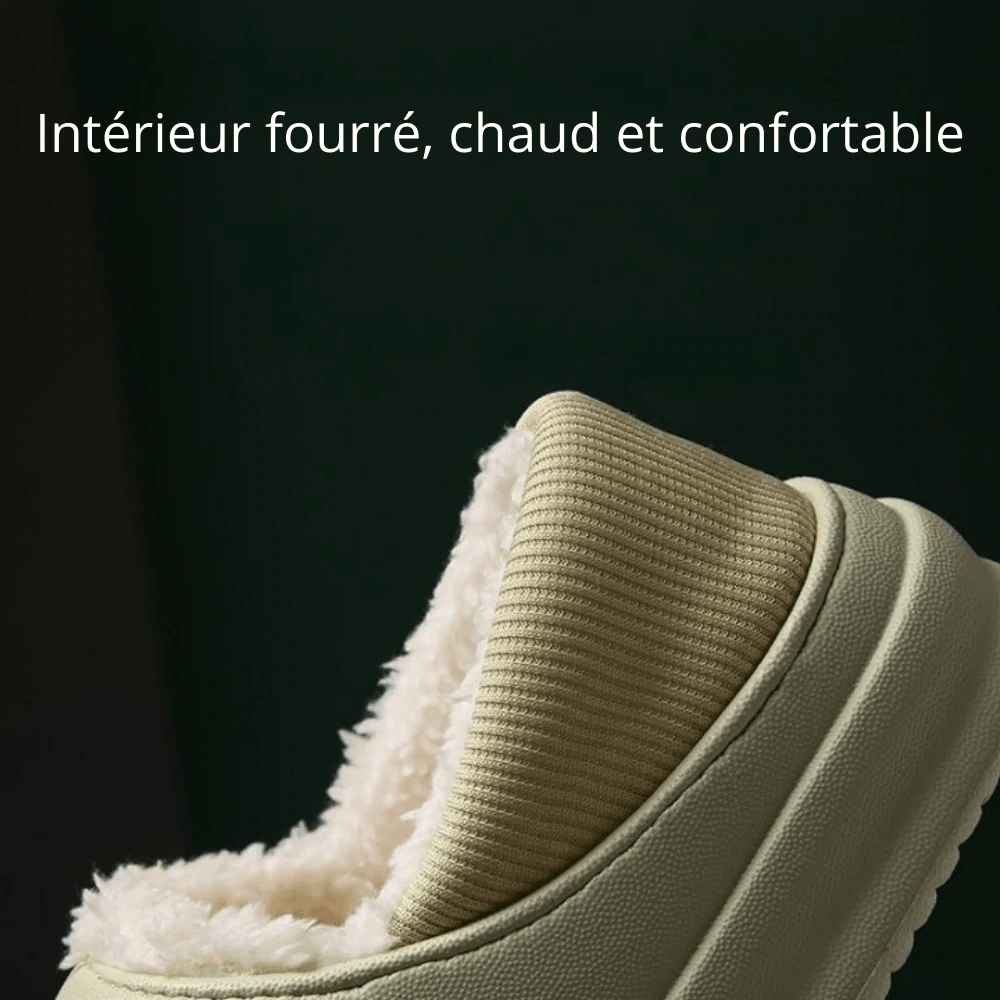Chaussons mixte intérieur fourrure antidérapants