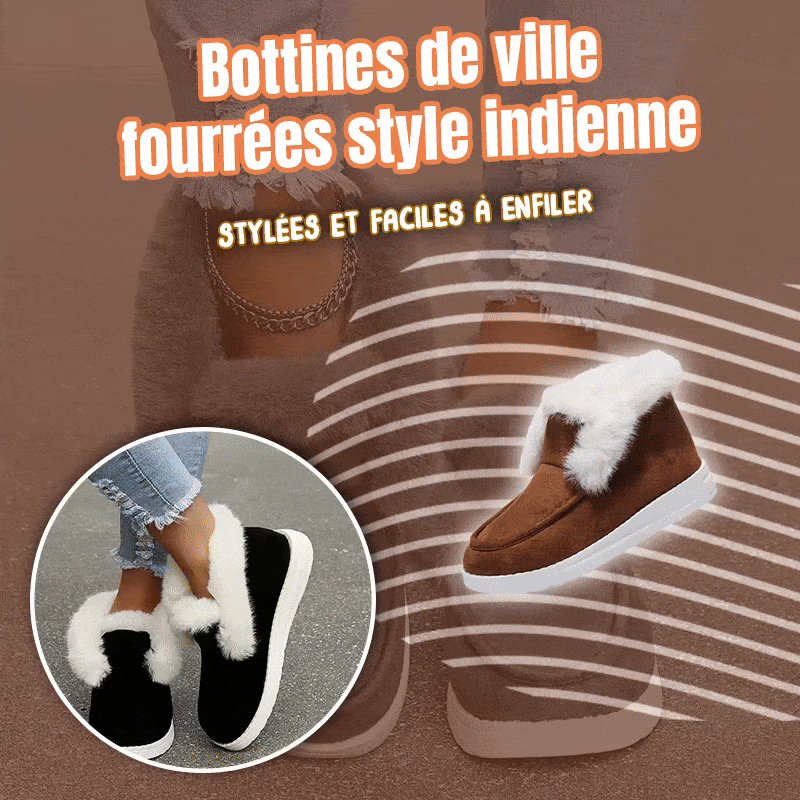 Bottines de ville fourrées style indienne - Femme - DealValley