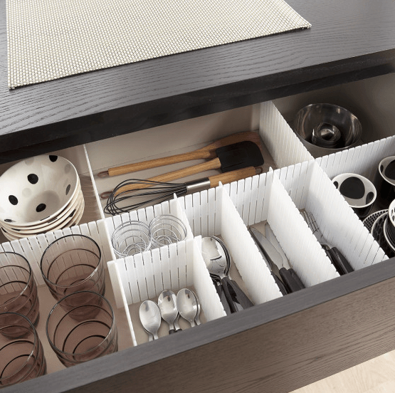 8x Séparateurs de tiroirs réglables - DealValley