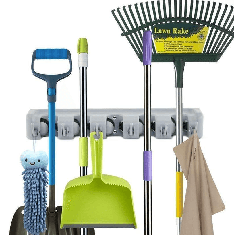 Crochets muraux 2 en 1 - Support balai et crochet - DealValley