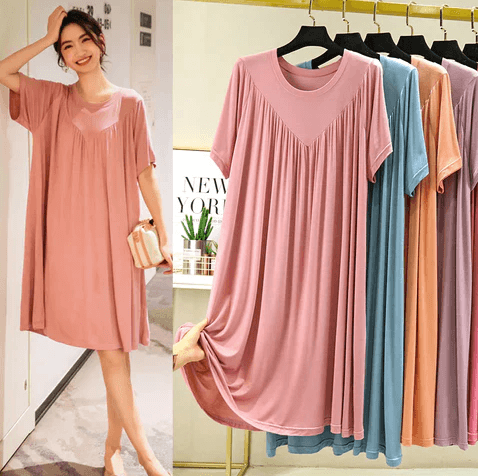 Chemise de nuit ample à manches courtes super douce et confortable - DealValley