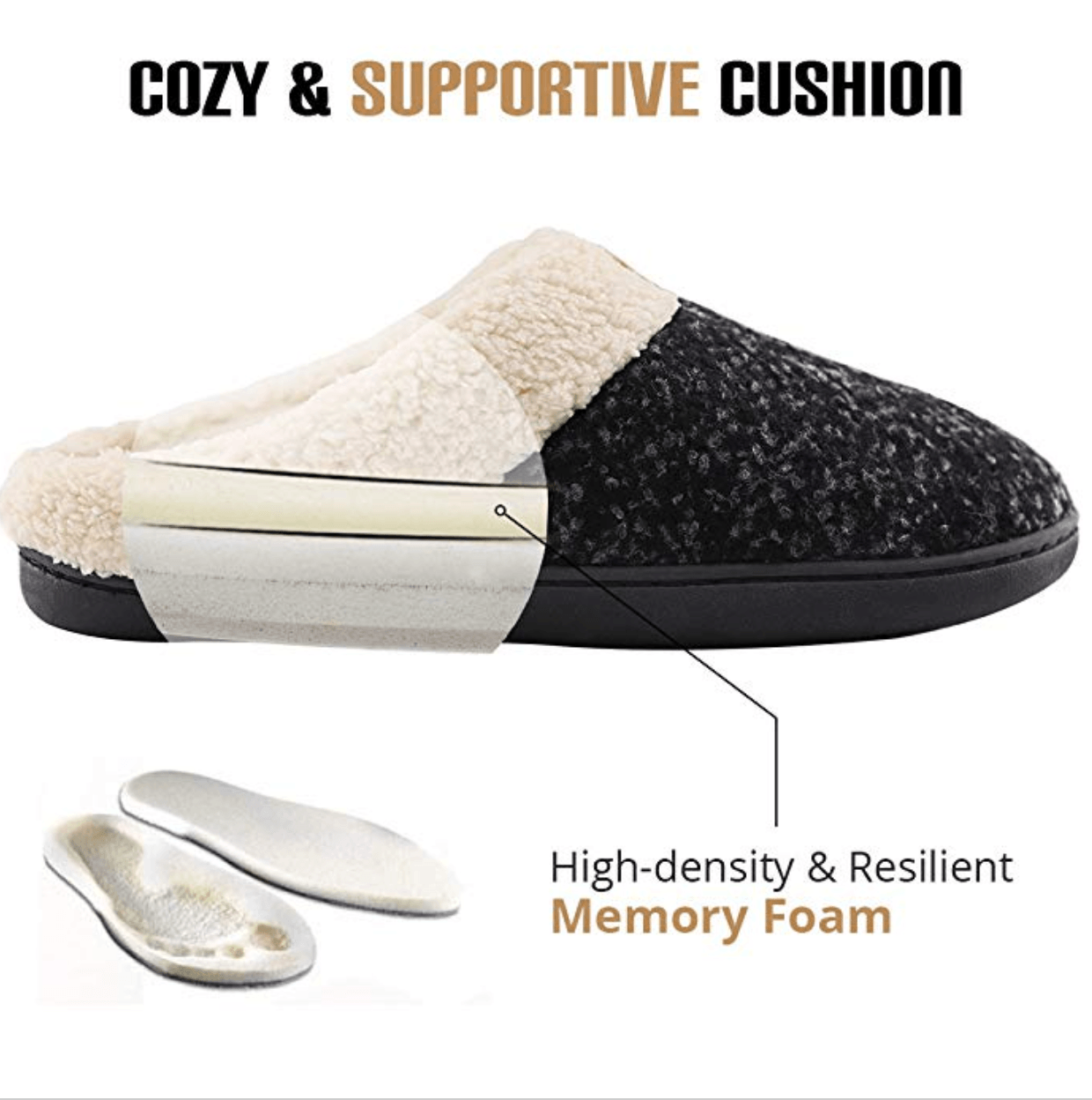 Chaussons d'hiver en mousse à mémoire de forme - DealValley