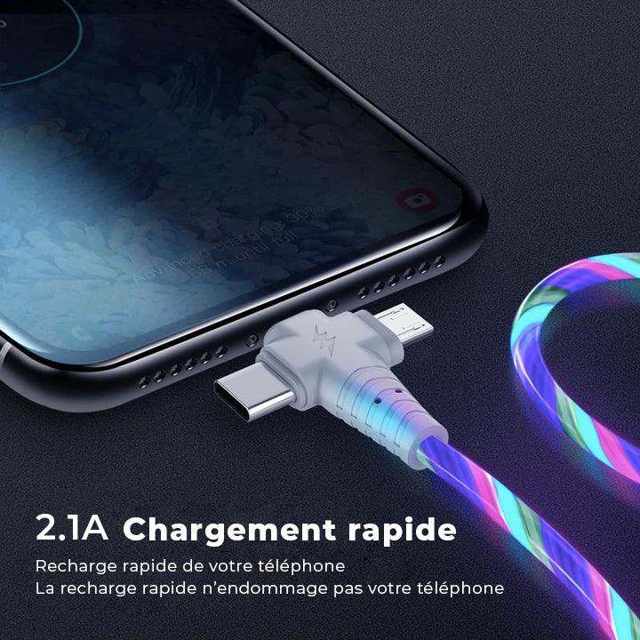 Câble de recharge lumineux 3 en 1 - DealValley