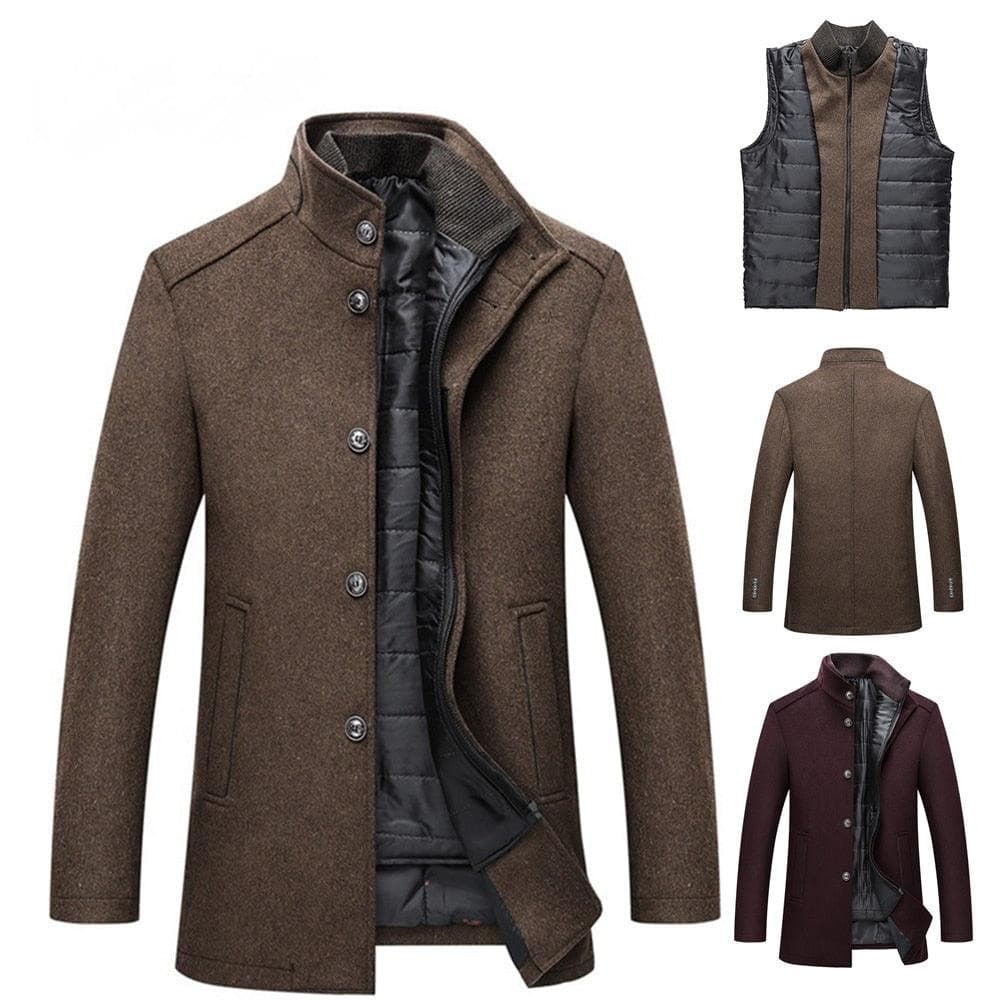 Manteau en Laine 2 en 1 pour Homme