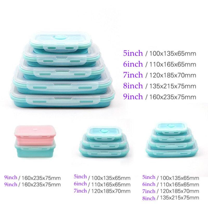 4x Boîtes pliables en silicone - Conservation alimentaire - DealValley
