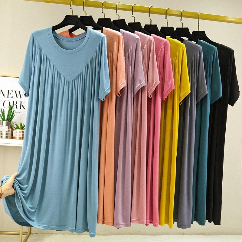 Chemise de nuit ample à manches courtes super douce et confortable - DealValley