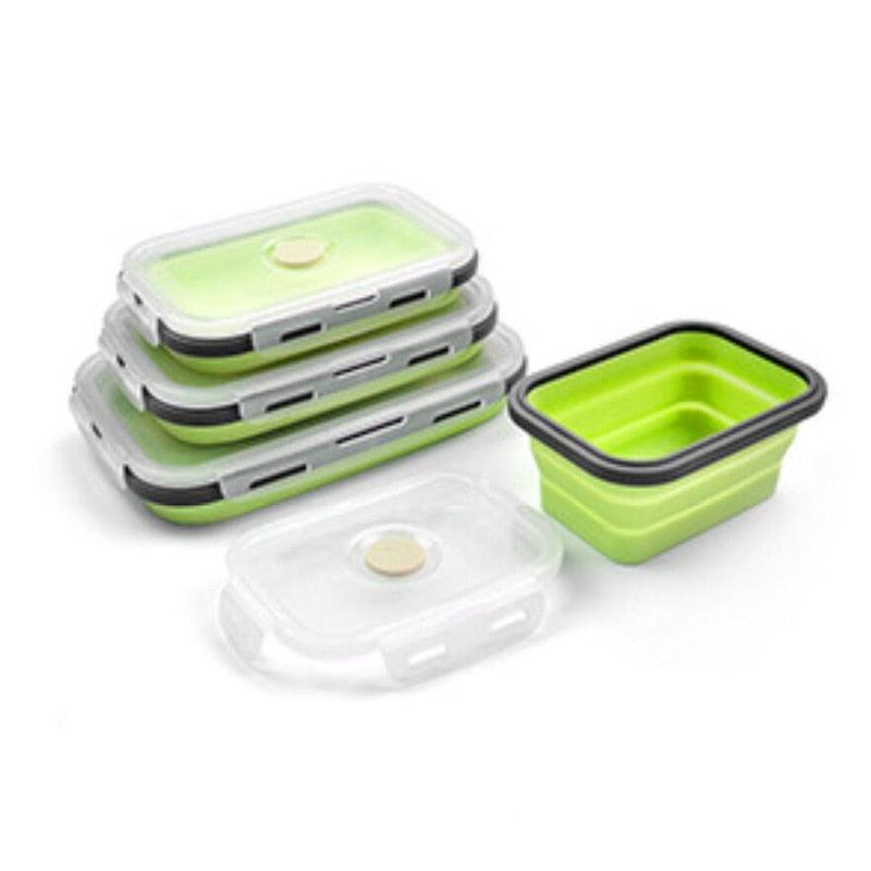 4x Boîtes pliables en silicone - Conservation alimentaire - DealValley
