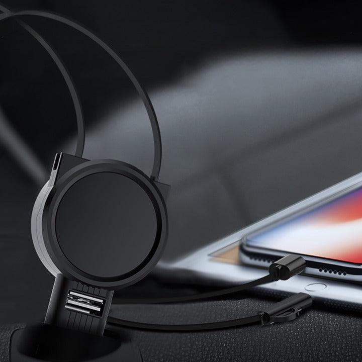 Chargeur voiture rétractable 3 EN 1 - DealValley