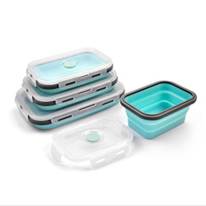 4x Boîtes pliables en silicone - Conservation alimentaire - DealValley