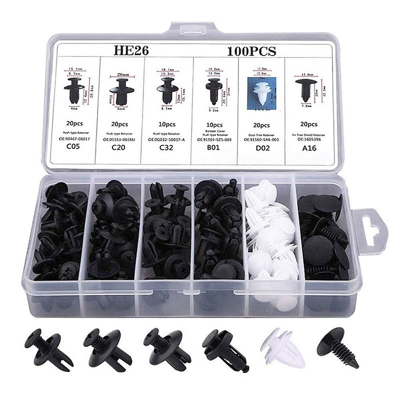 Lot de 100 Clips De Fixation Universels