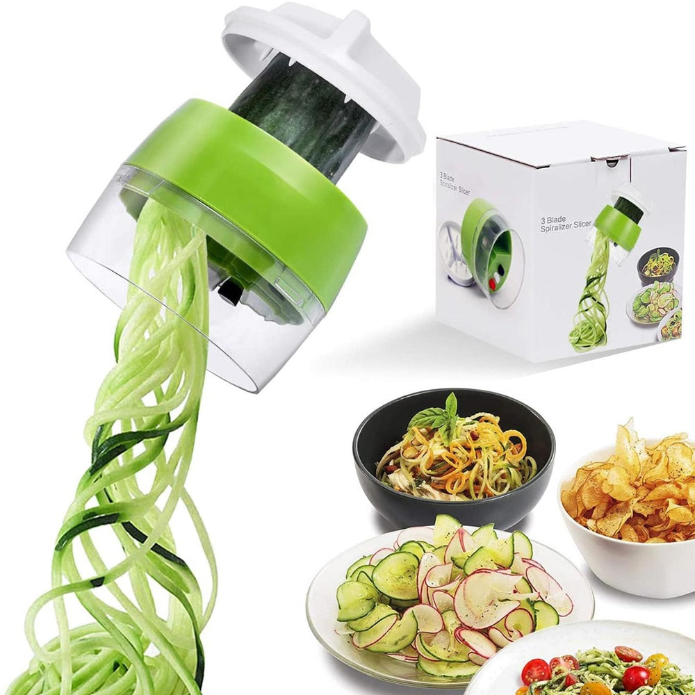 Veggy Slicer - Le Trancheur 4 en 1 en spirale pour légumes et fruits