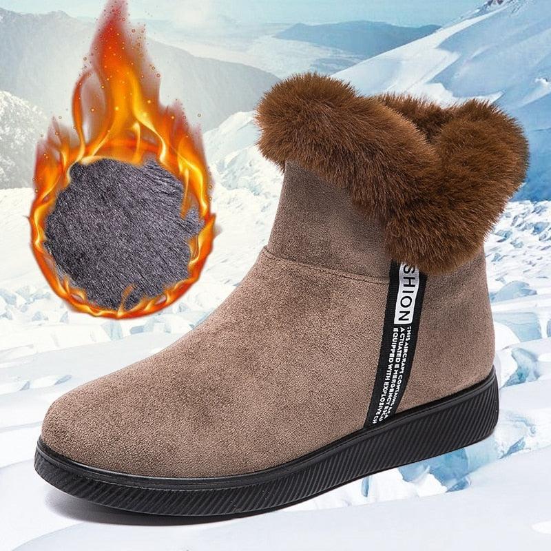 Bottines effet daim - fourrée - Femme - DealValley