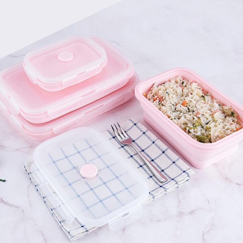 4x Boîtes pliables en silicone - Conservation alimentaire - DealValley