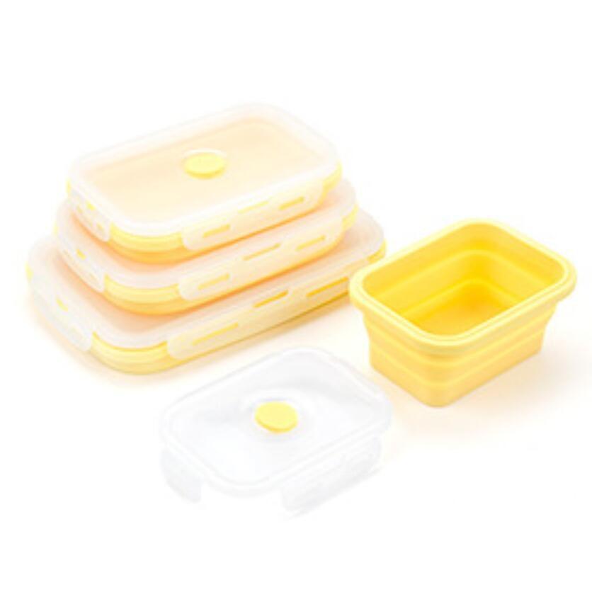 4x Boîtes pliables en silicone - Conservation alimentaire - DealValley