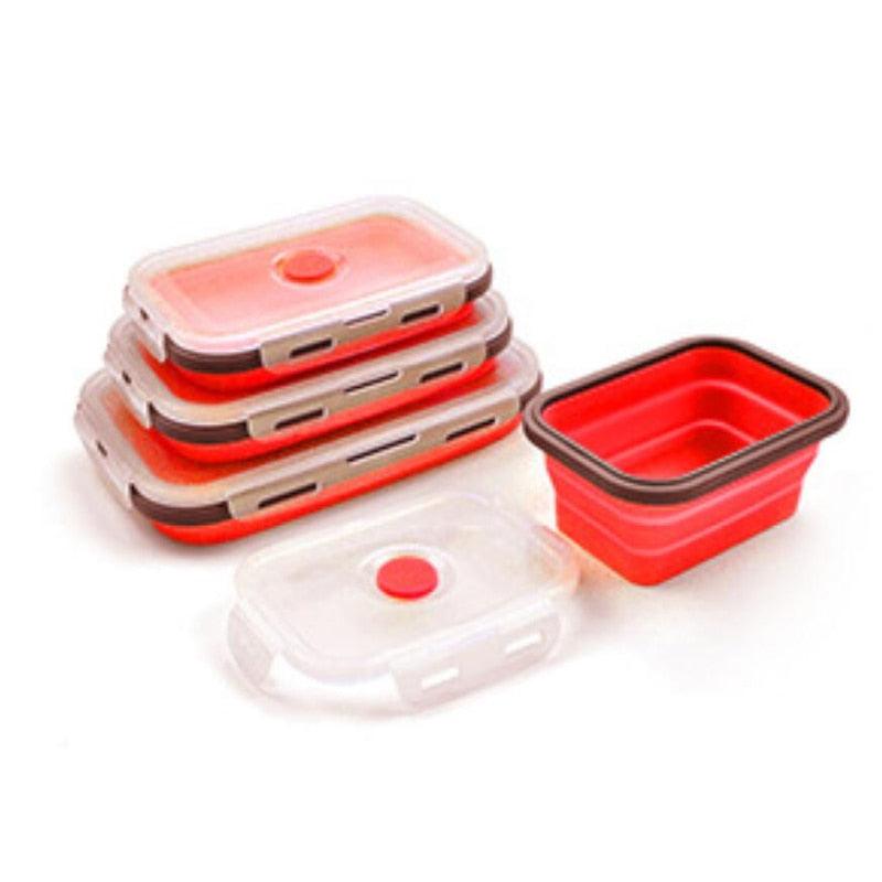 4x Boîtes pliables en silicone - Conservation alimentaire - DealValley