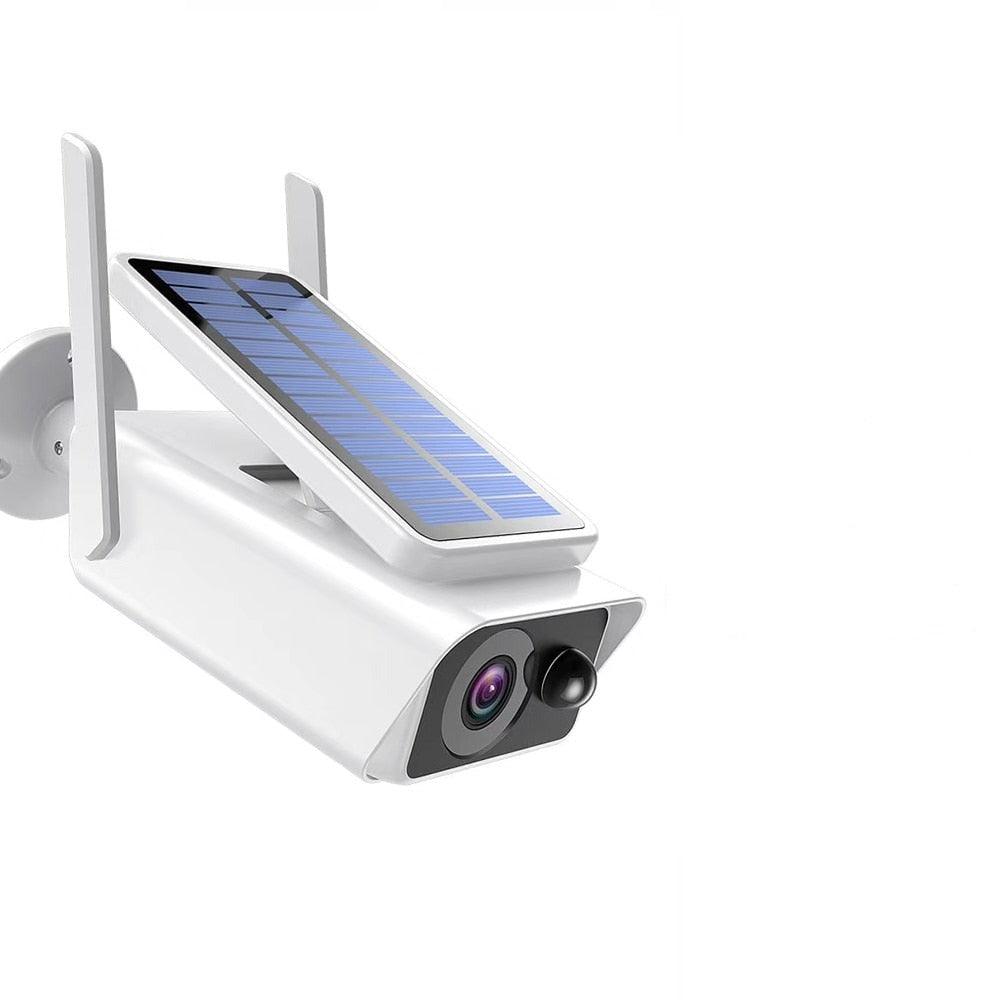 Camera de surveillance avec panneau solaire amovible