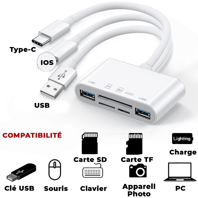 Hub USB mobile 5 en 1