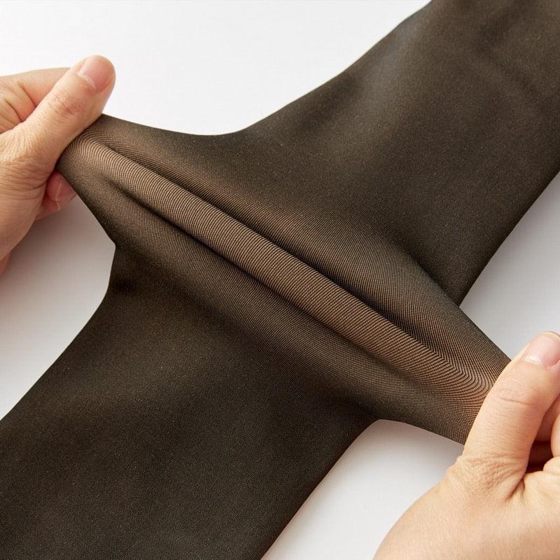 Faux Collant Translucide En Molleton Chaud - DealValley