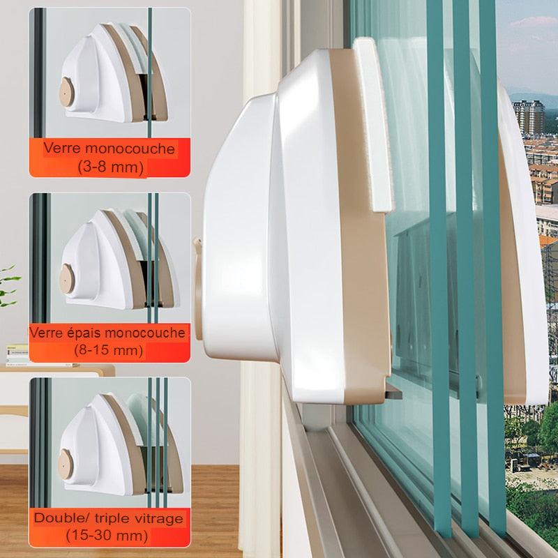 Lave-vitre magnétique double vitrage