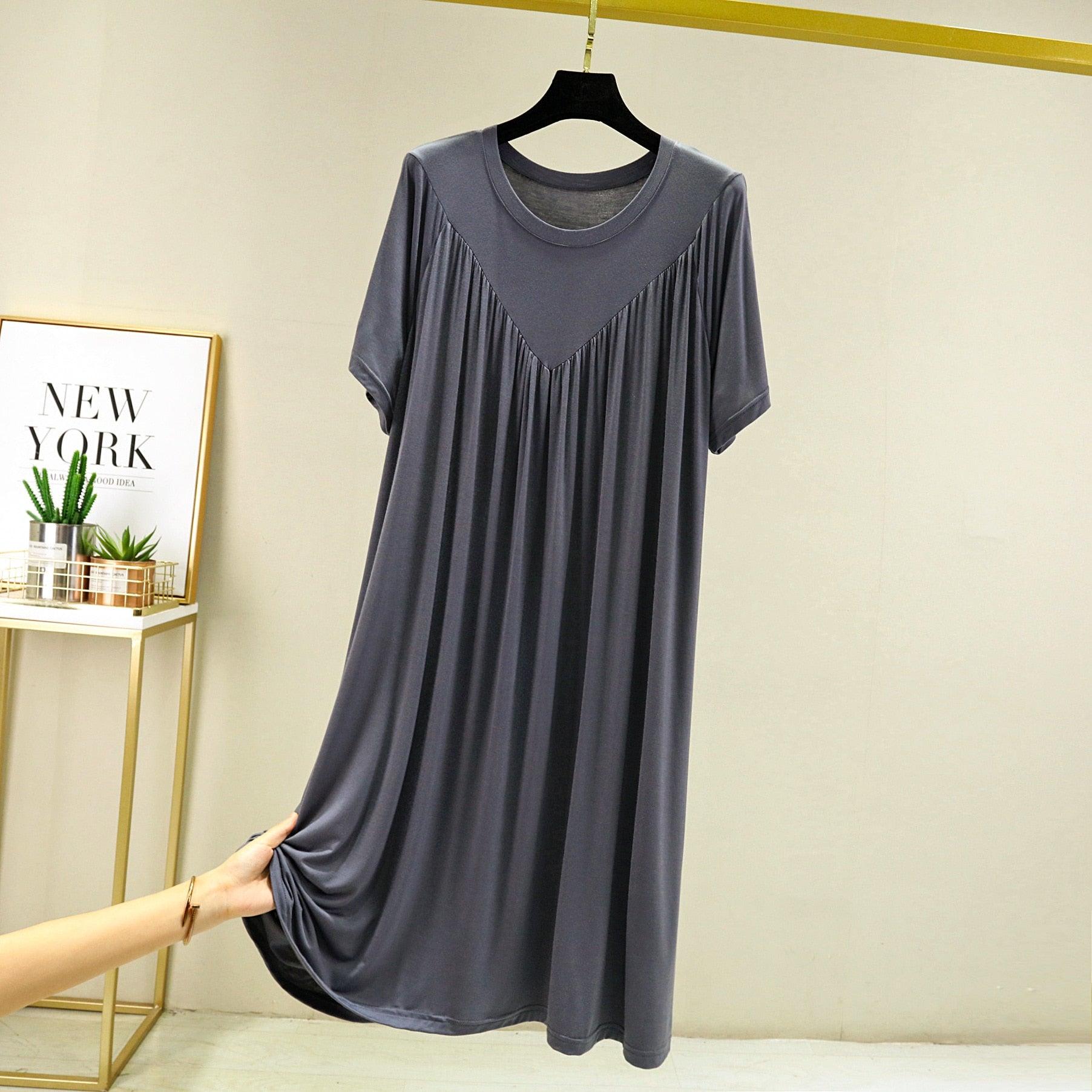 Chemise de nuit ample à manches courtes super douce et confortable - DealValley