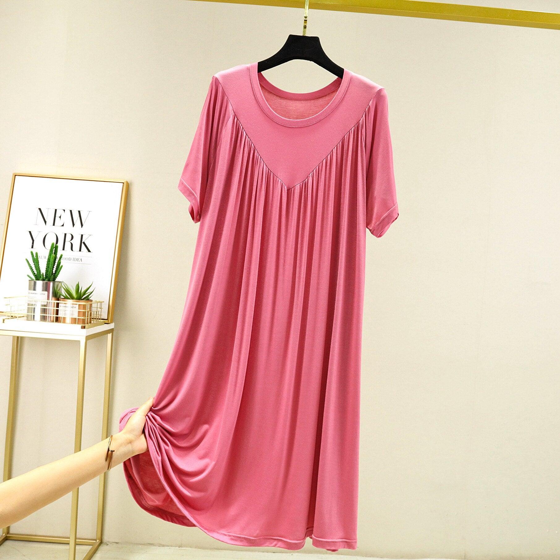 Chemise de nuit ample à manches courtes super douce et confortable - DealValley