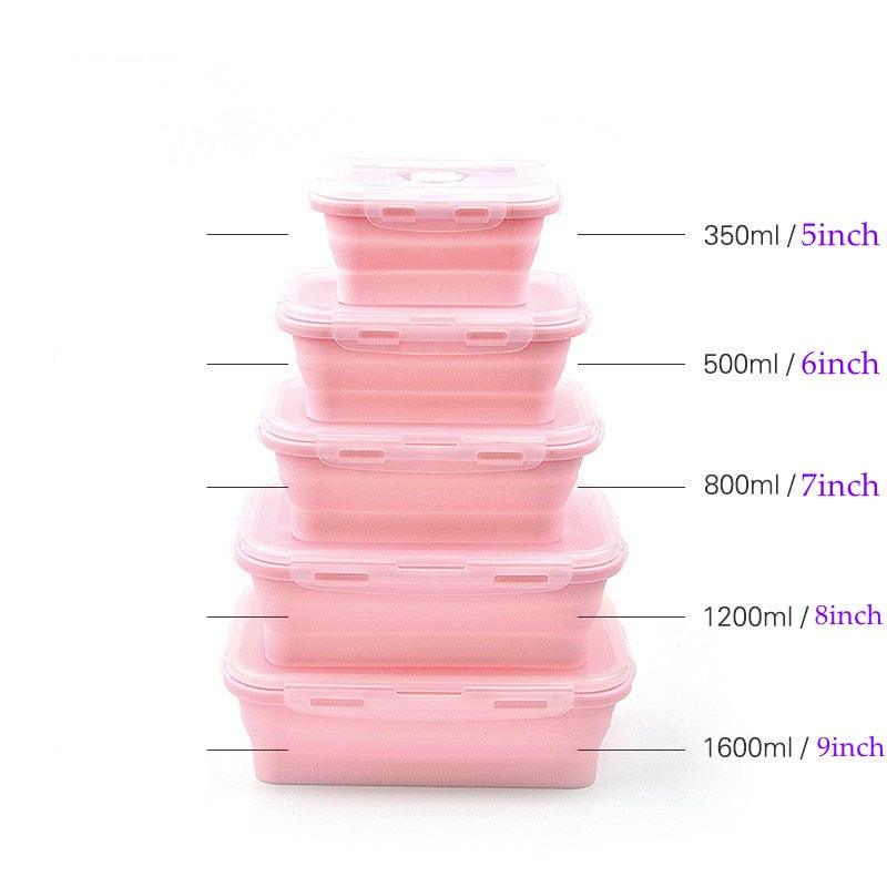 4x Boîtes pliables en silicone - Conservation alimentaire - DealValley
