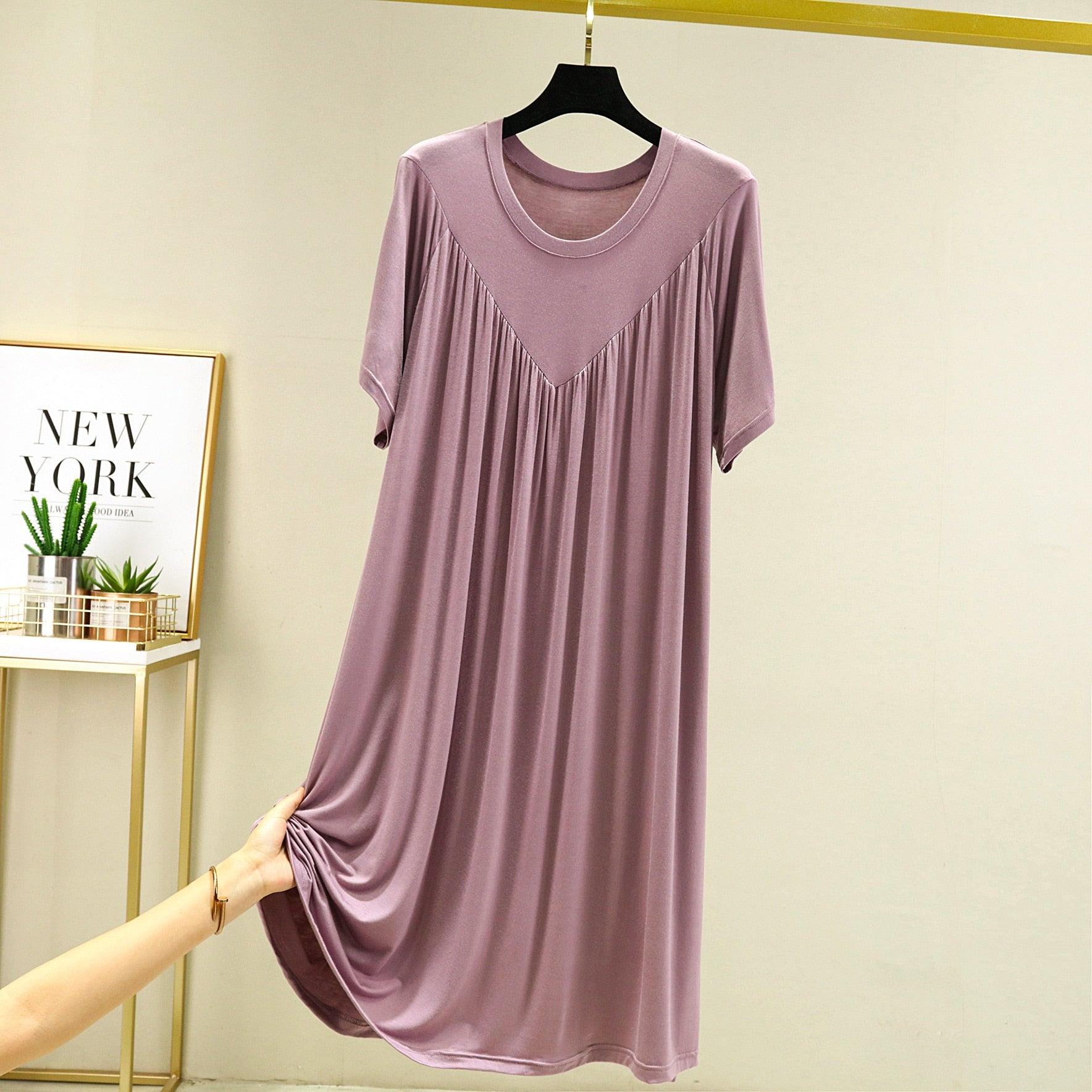 Chemise de nuit ample à manches courtes super douce et confortable - DealValley