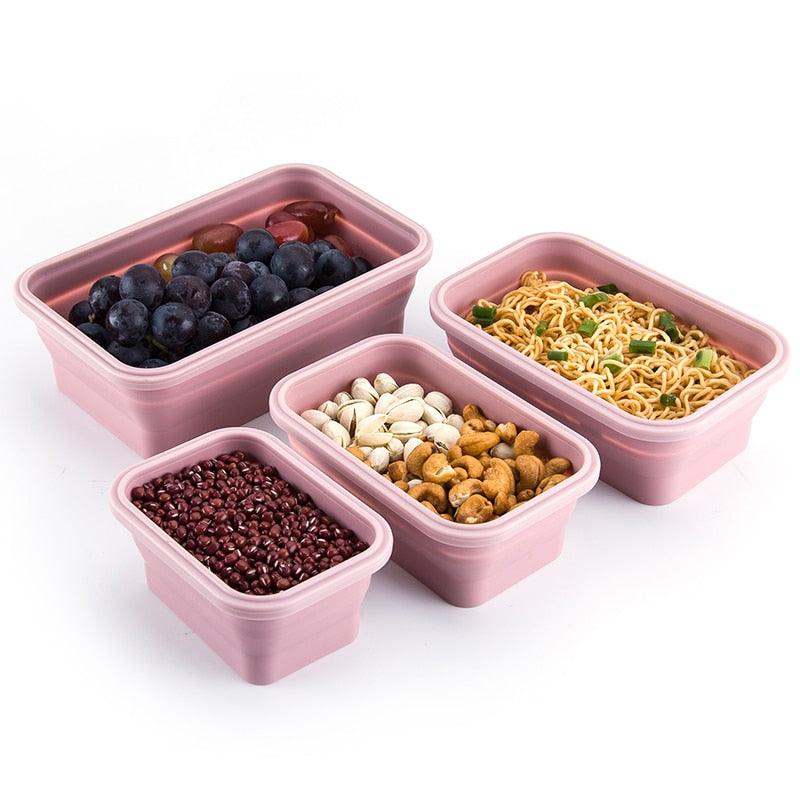4x Boîtes pliables en silicone - Conservation alimentaire - DealValley