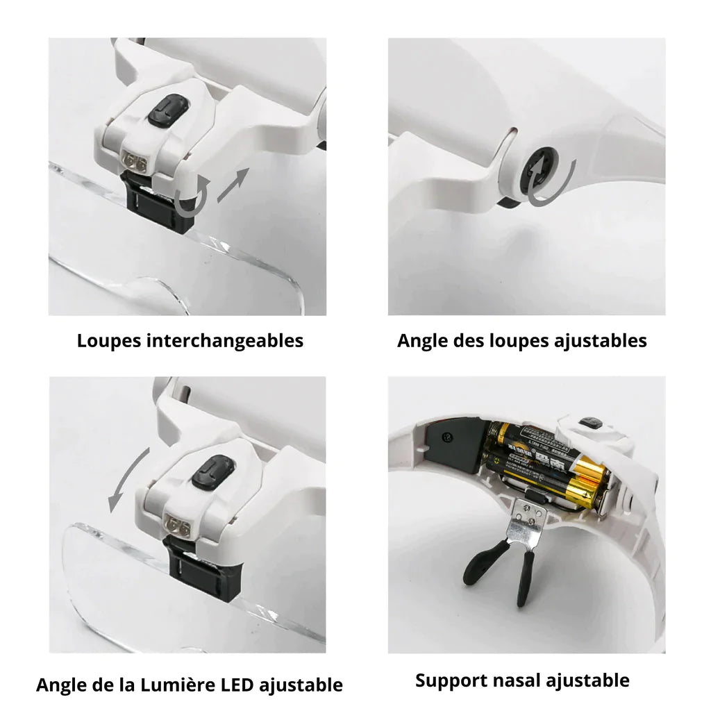 Lunettes loupe de précision avec lampe - DealValley