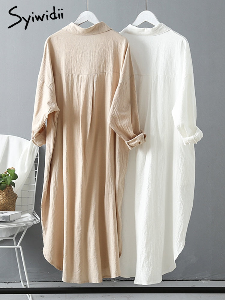 Robe chemise longue lin & coton - Collection 2023