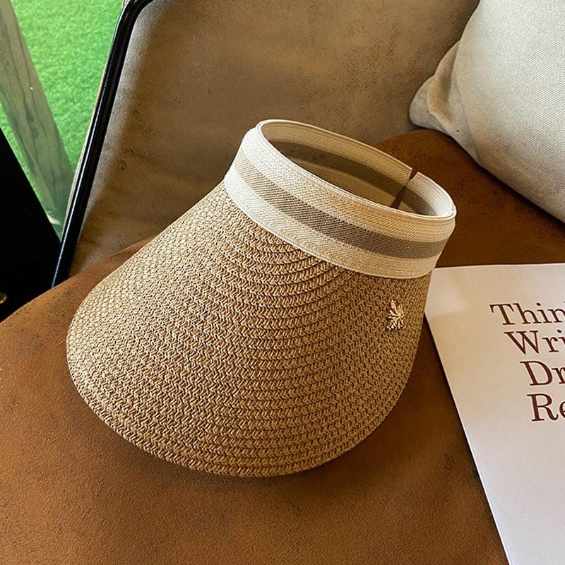 Visière d'été en paille à bord large