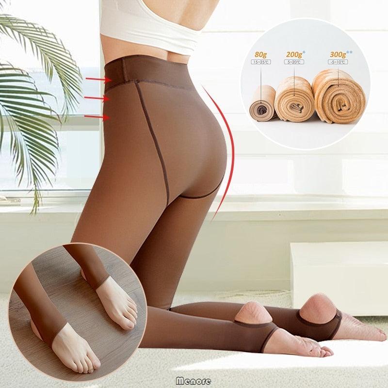 Faux Collant Translucide En Molleton Chaud - DealValley
