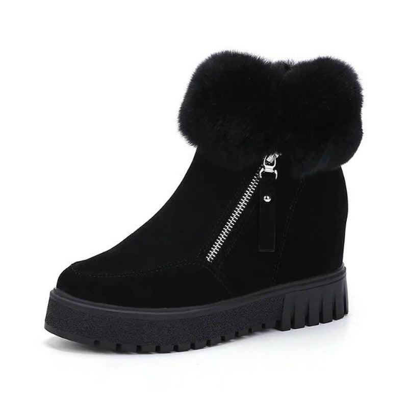 Bottines fausse fourrure - Talon compensé caché - DealValley