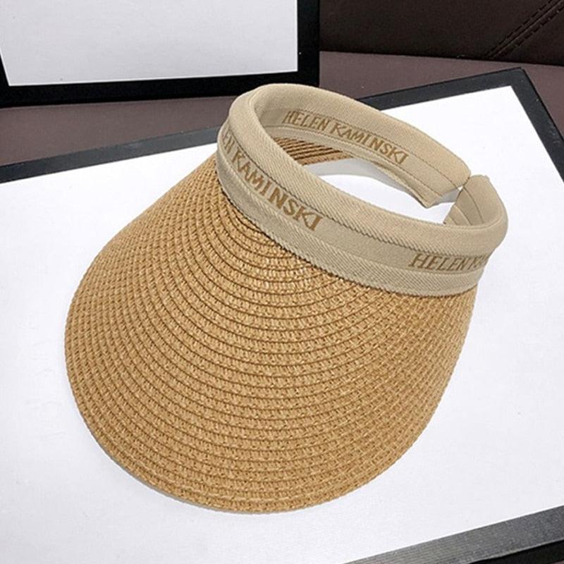 Visière d'été en paille à bord large