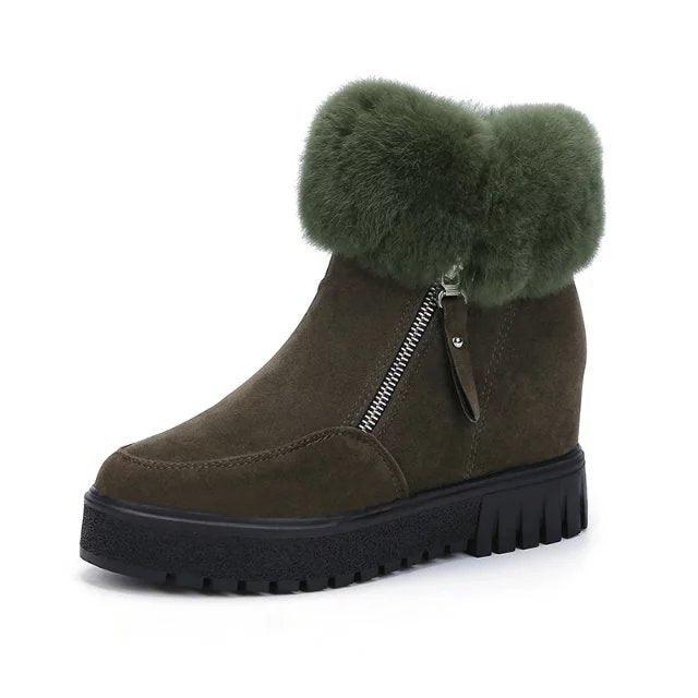 Bottines fausse fourrure - Talon compensé caché - DealValley