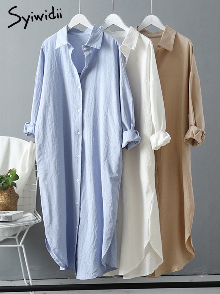 Robe chemise longue lin & coton - Collection 2023