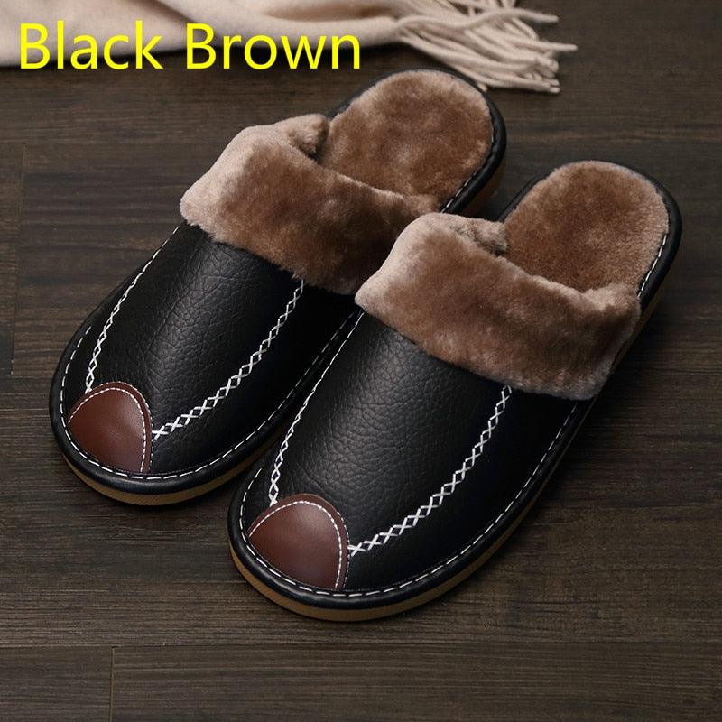 Pantoufles d'hiver en cuir - Mixte - DealValley